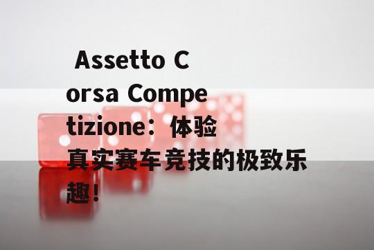  Assetto Corsa Competizione：体验真实赛车竞技的极致乐趣！